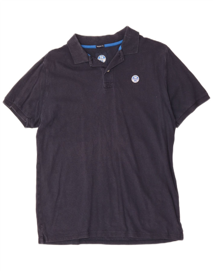 Camisa polo masculina North Sails Regular Fit algodão azul marinho médio