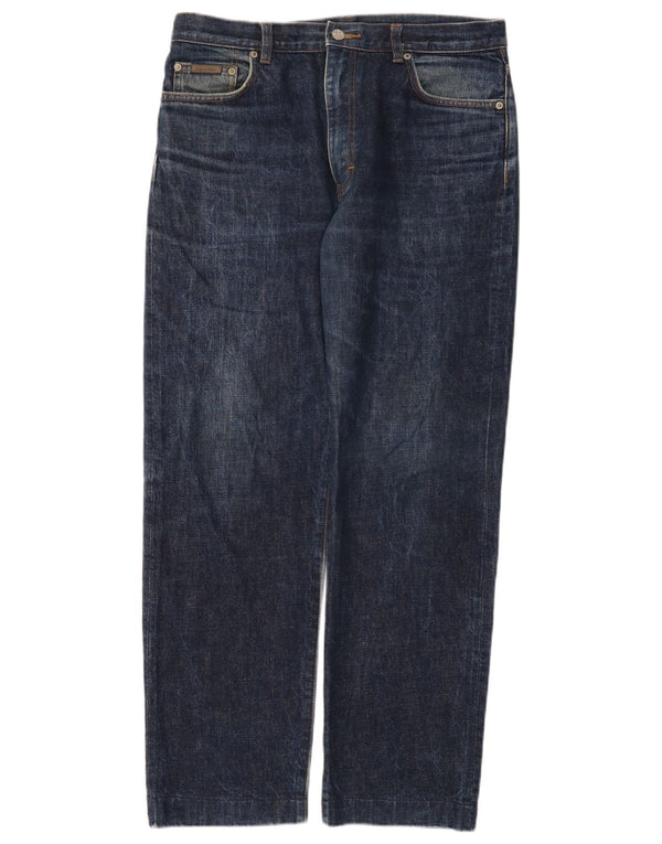 Calça jeans reta masculina Calvin Klein W33 L29 algodão azul