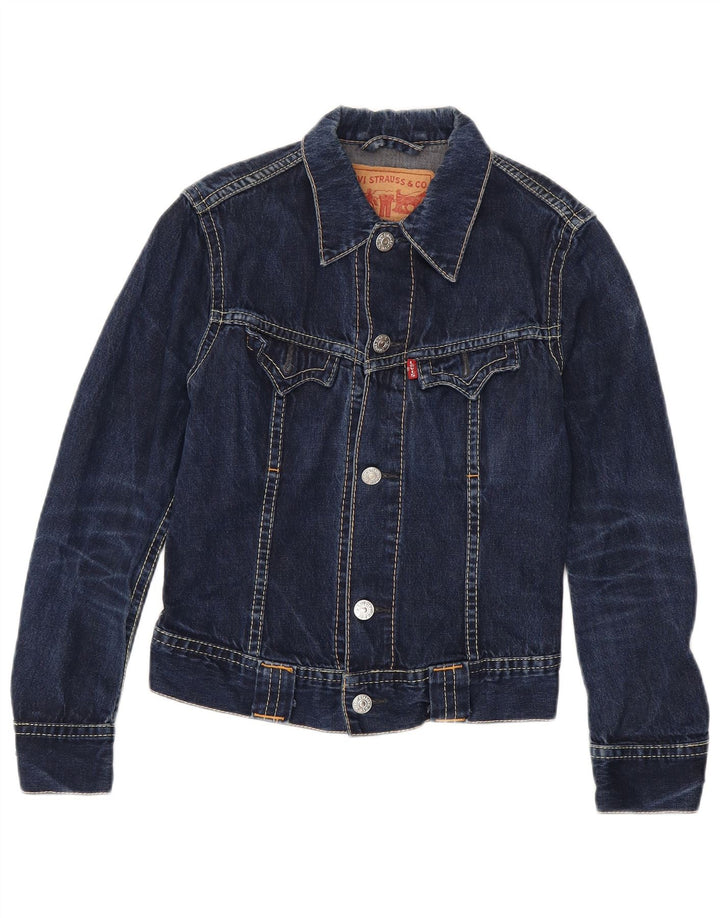 Jaqueta jeans feminina Levi's UK 10 algodão azul pequeno
