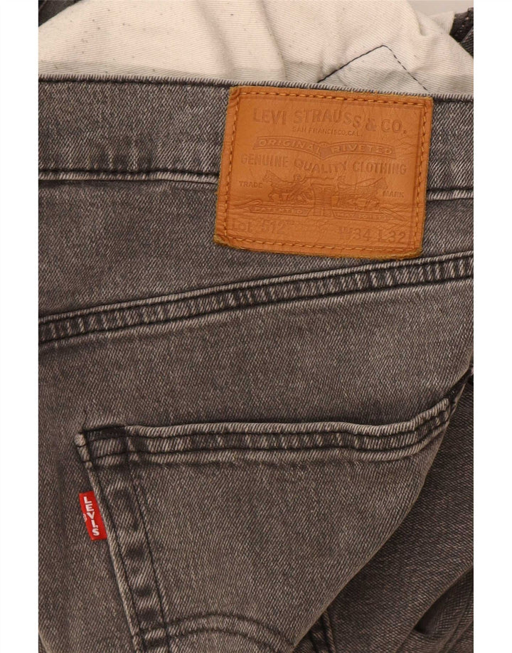 Calça jeans masculina Levi's 512 Slim Tapered W34 L32 cinza algodão
