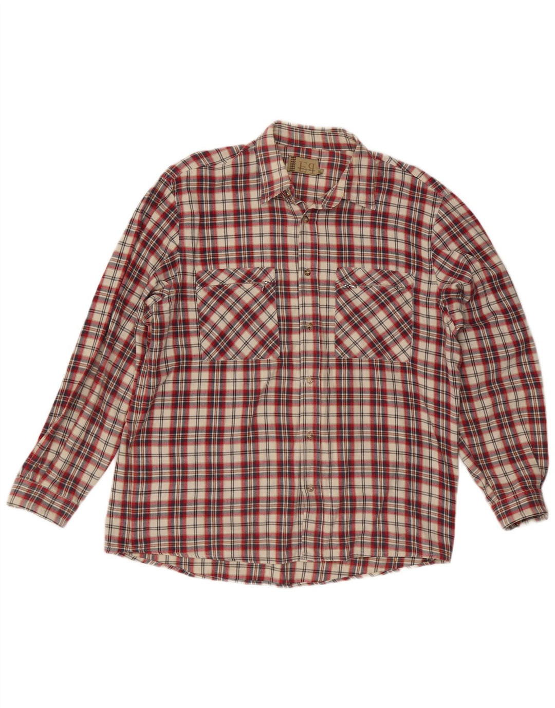 Camisa masculina de flanela do projeto europeu XL vermelho algodão xadrez