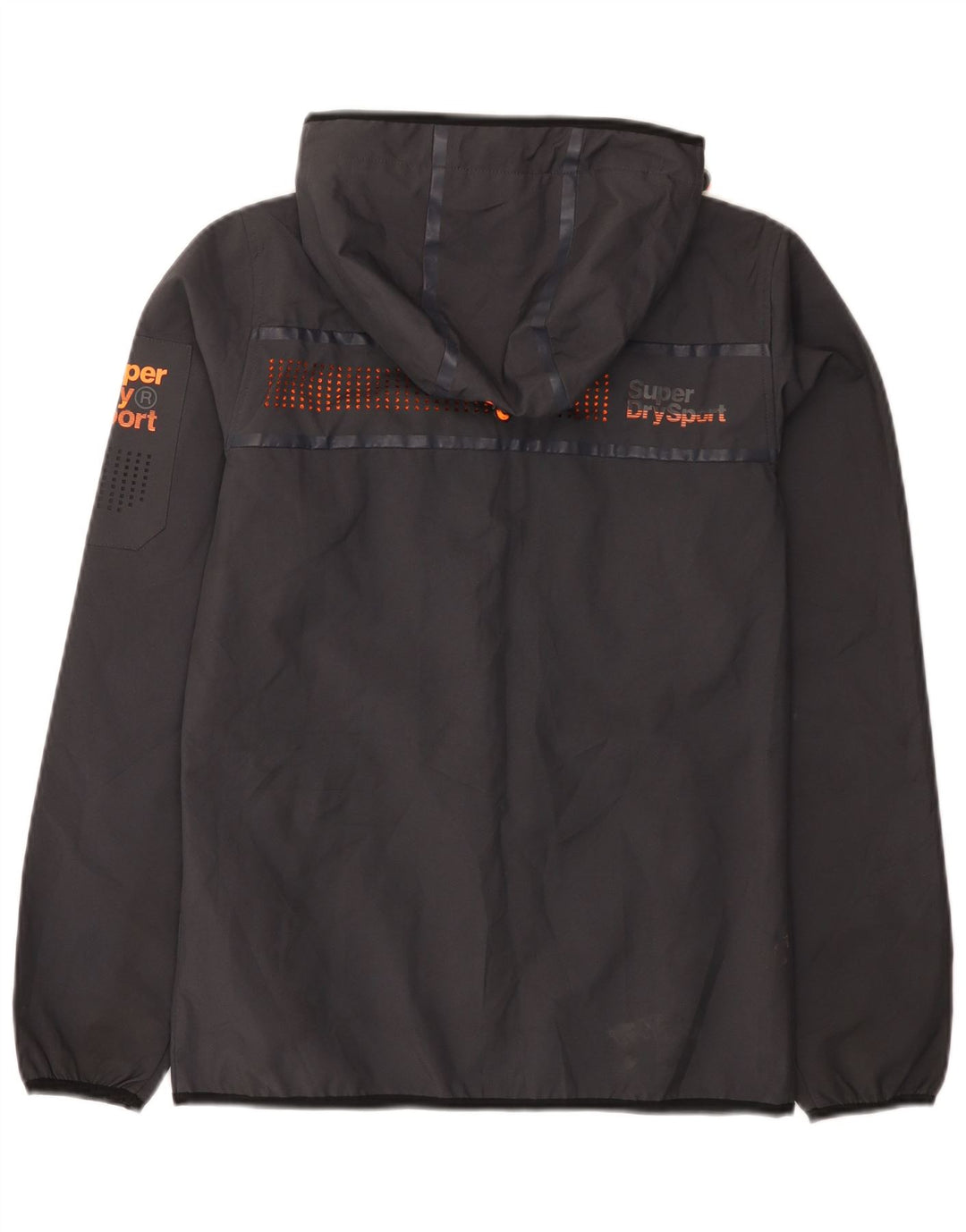 Jaqueta de chuva masculina Superdry Graphic com capuz UK 34 XS poliéster cinza