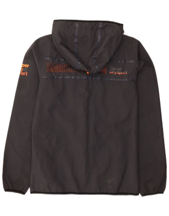 Jaqueta de chuva masculina Superdry Graphic com capuz UK 34 XS poliéster cinza