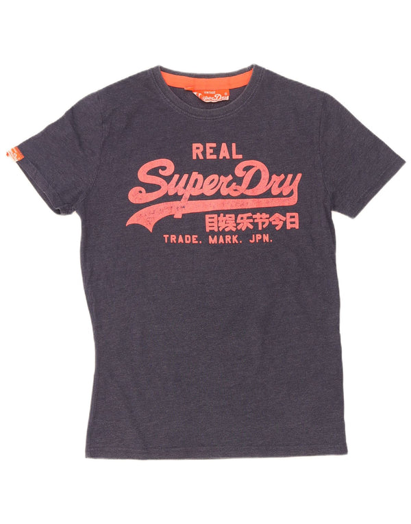 Superdry camiseta masculina gráfica top pequeno algodão azul marinho