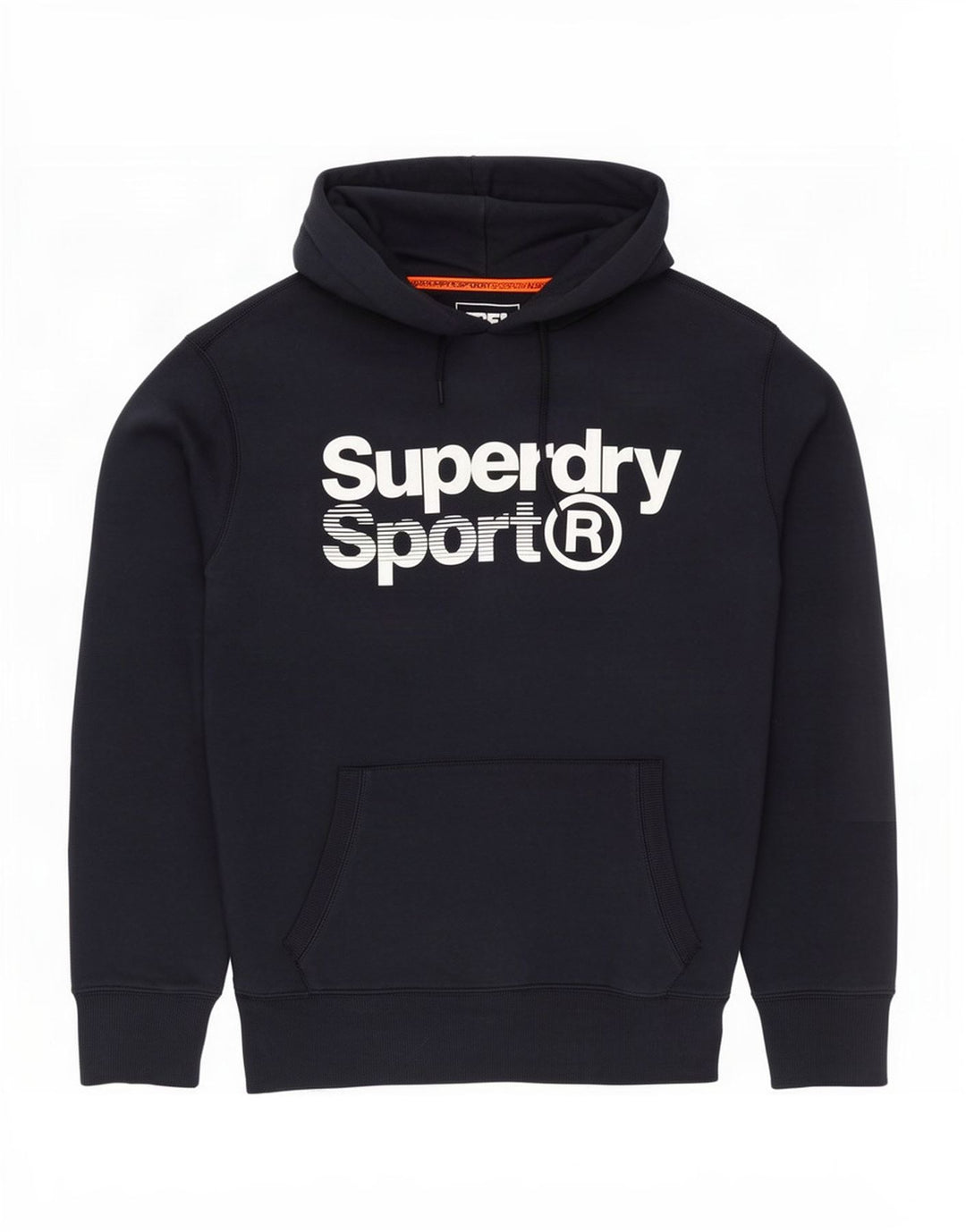 Suéter Superdry masculino com capuz gráfico médio azul marinho algodão