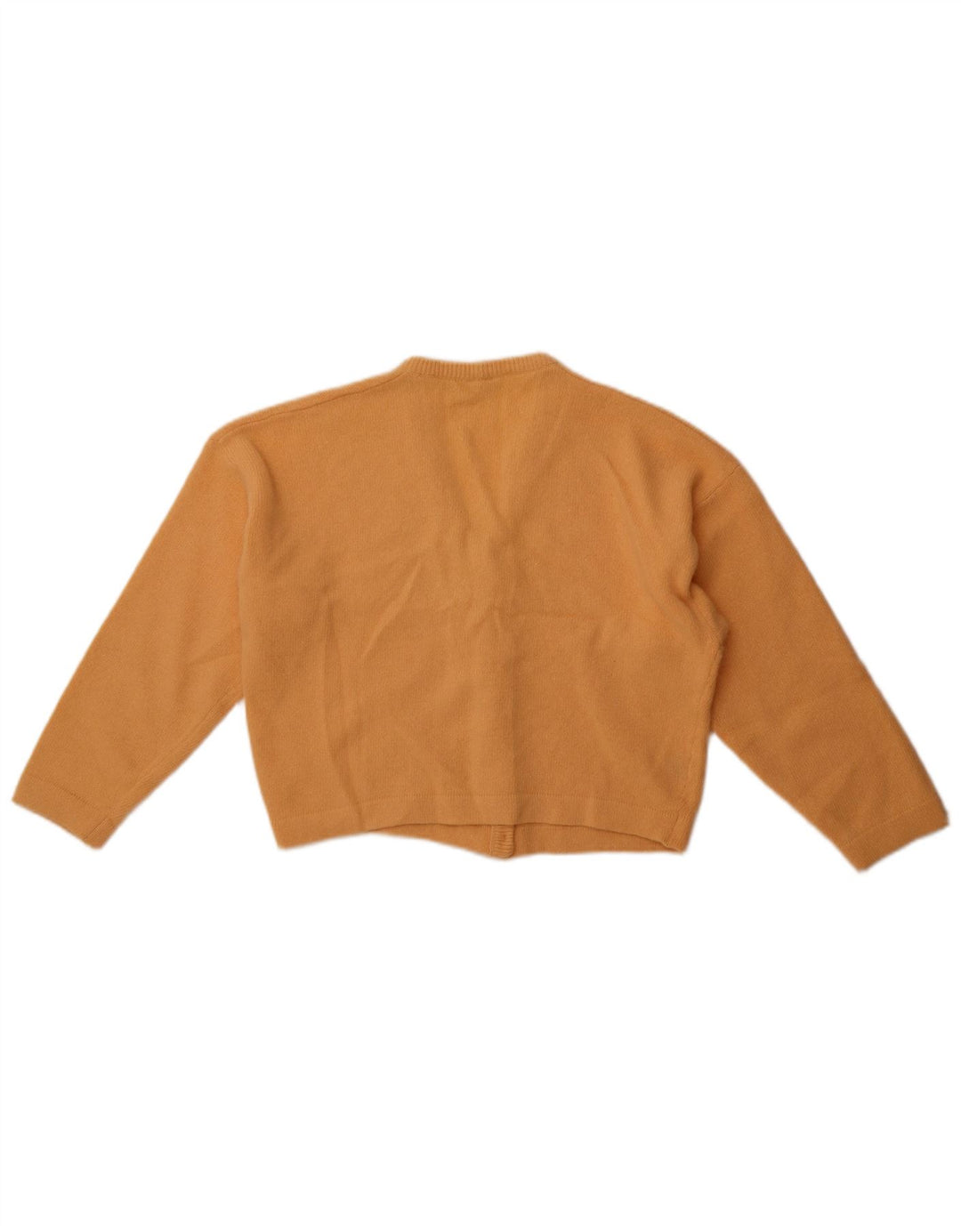 Suéter cardigan feminino vintage UK 14 lã laranja média
