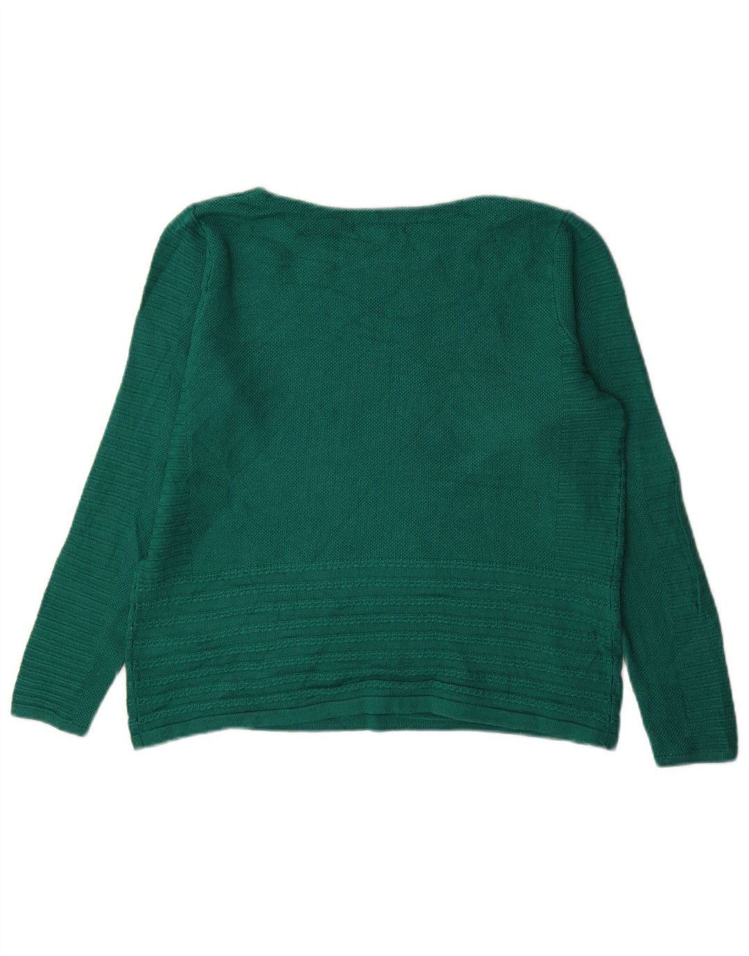 Suéter feminino grande com gola canoa White Stuff Reino Unido 10 pequeno verde