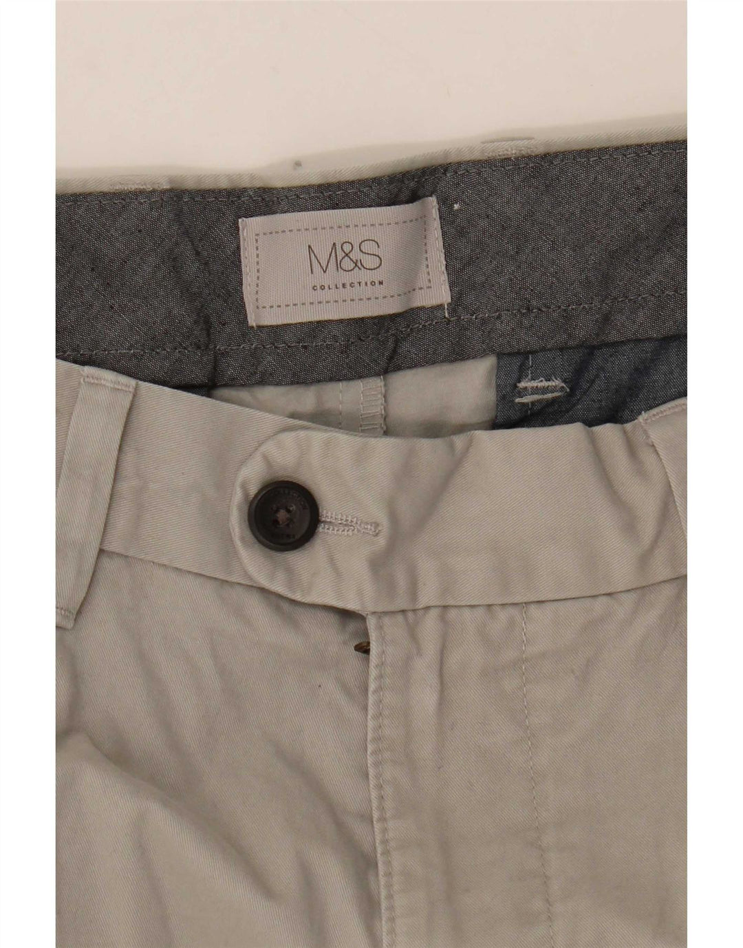 Shorts Chino masculino Marks & Spencer W36 grande algodão cinza