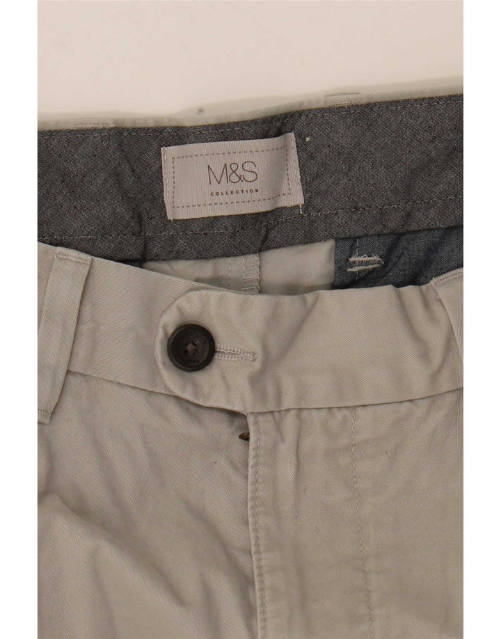 Shorts Chino masculino Marks & Spencer W36 grande algodão cinza