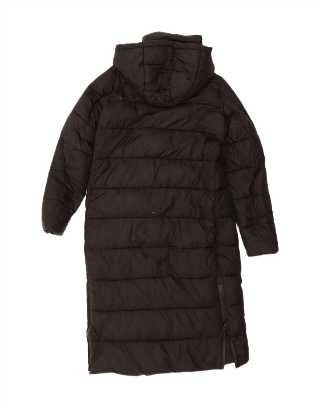 Casaco acolchoado com capuz grande feminino ZARA UK 10 pequeno poliéster preto