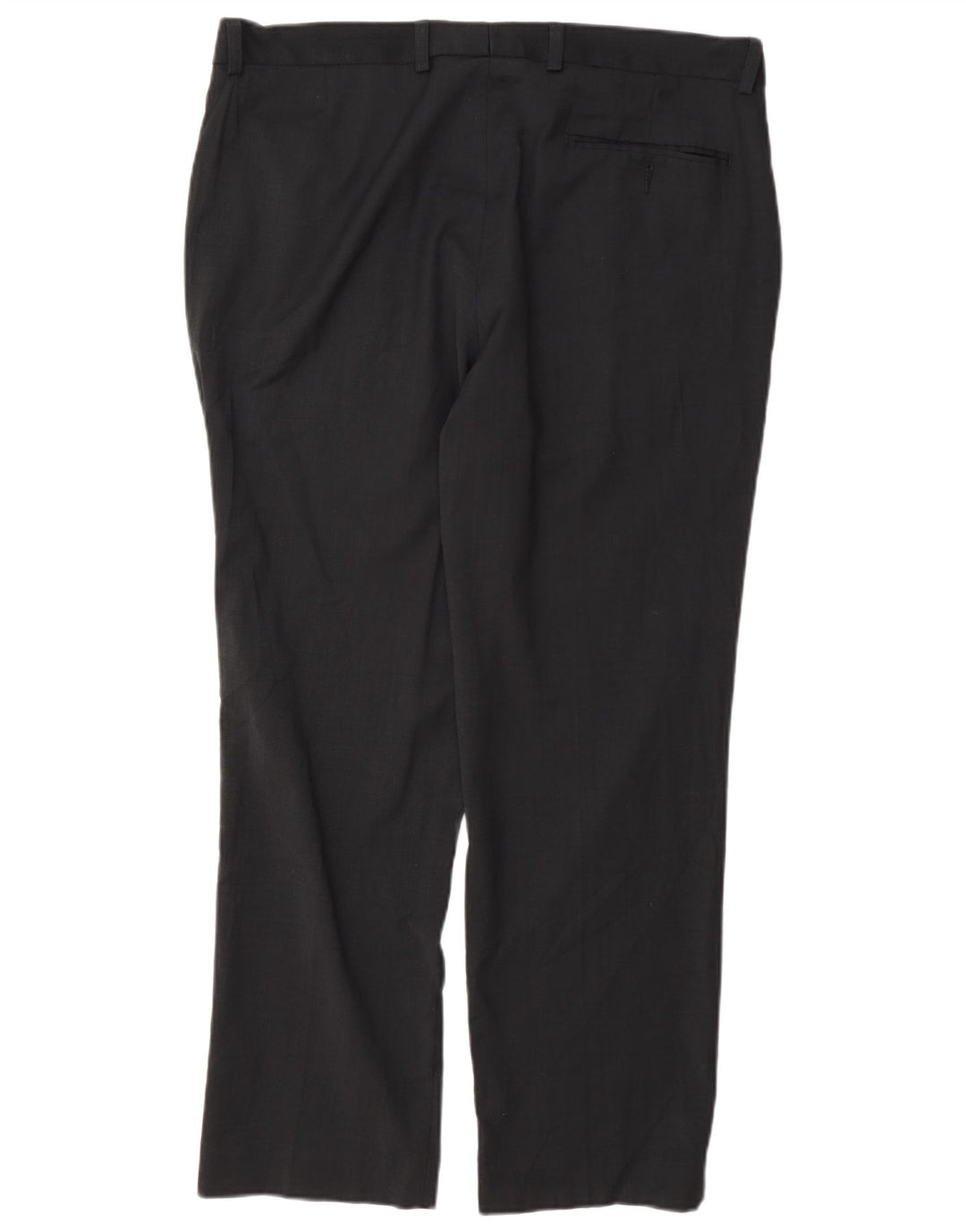 Calça masculina de ajuste regular Marks & Spencer W36 L29 lã azul marinho