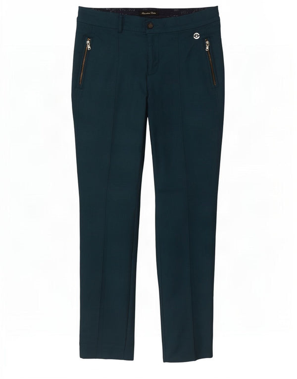 Calça casual justa feminina Massimo Dutti UE 38 pequena W28 L29 verde