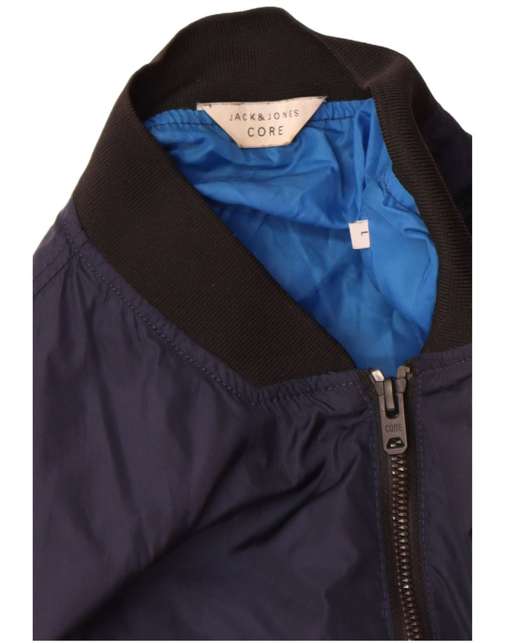 Jaqueta bomber masculina Jack & Jones UK 40 grande nylon azul marinho