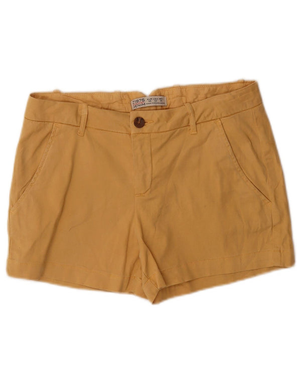 Zara Shorts Chino Feminino EU 36 XS W26 Amarelo Lyocell