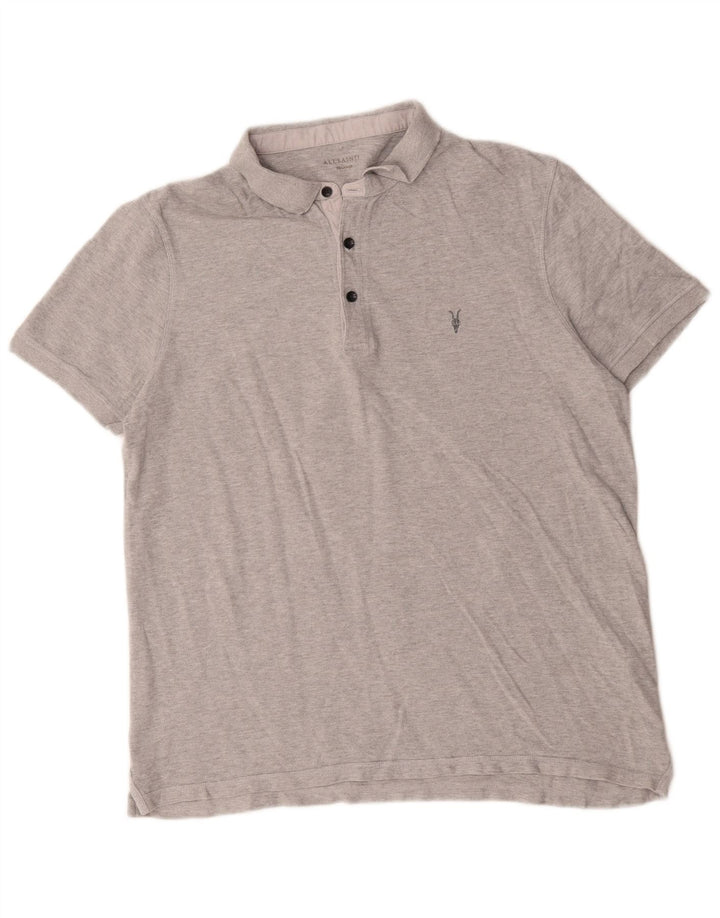 Camisa polo masculina All Saints 2XL algodão cinza