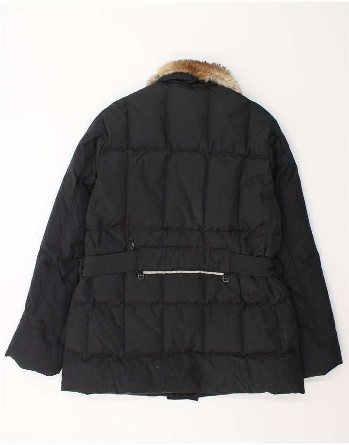 Jaqueta acolchoada feminina vintage IT 48 XL poliamida preta