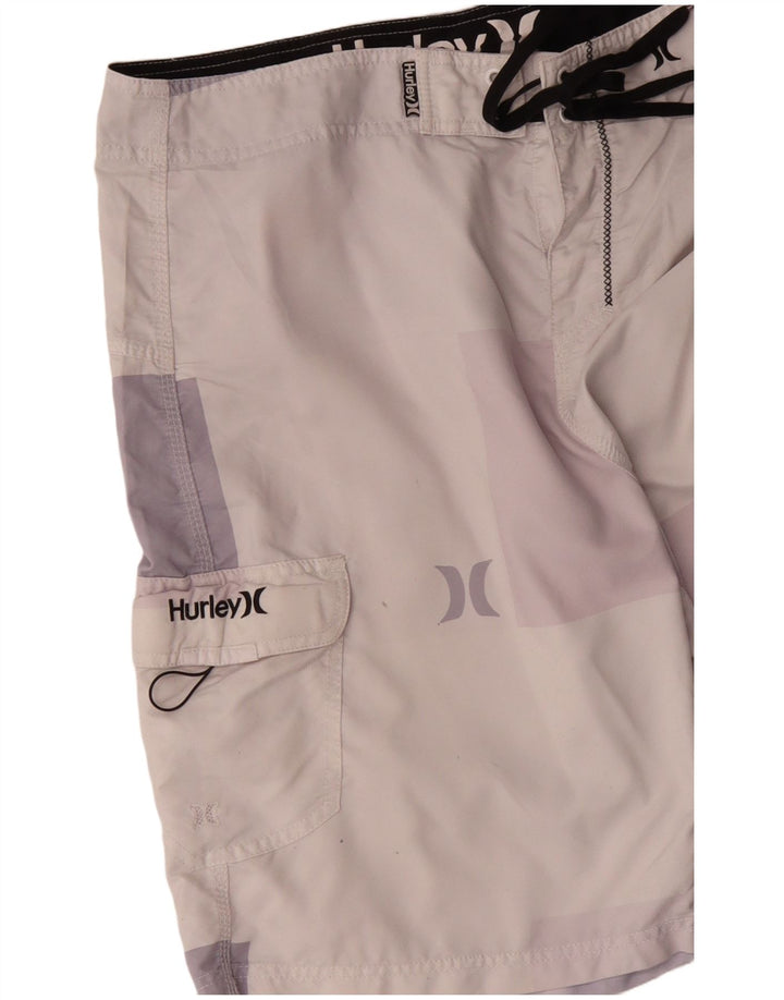 Shorts de natação masculino HURLEY gráfico XL rosa colorblock
