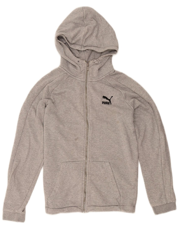 Puma Mens Zip Hoodie Sweater XS Grey Cotton