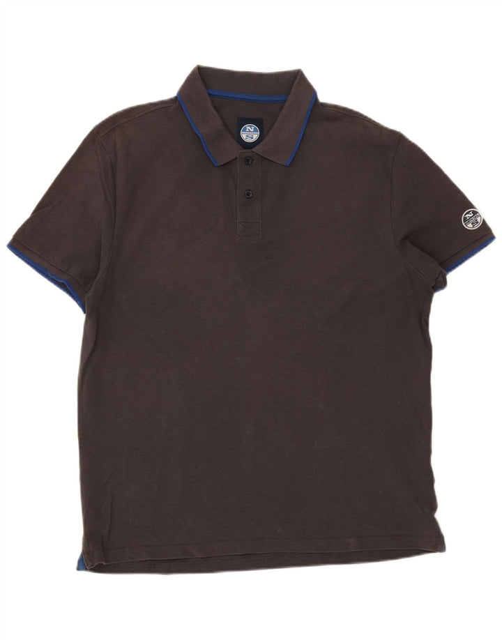 Camisa polo masculina NORTH SAILS grande algodão cinza