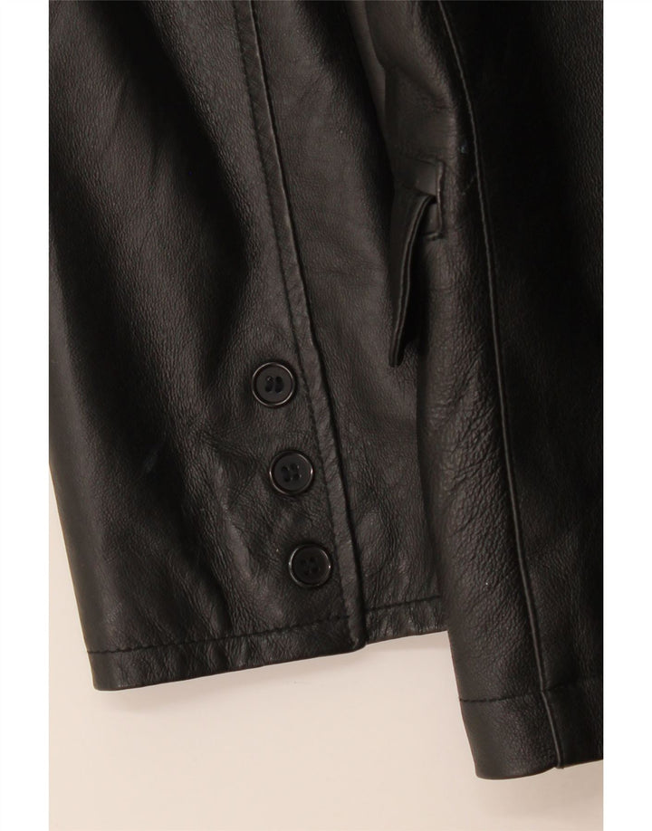 Jaqueta blazer masculina de couro com 3 botões Metropolitan IT 48 couro preto médio
