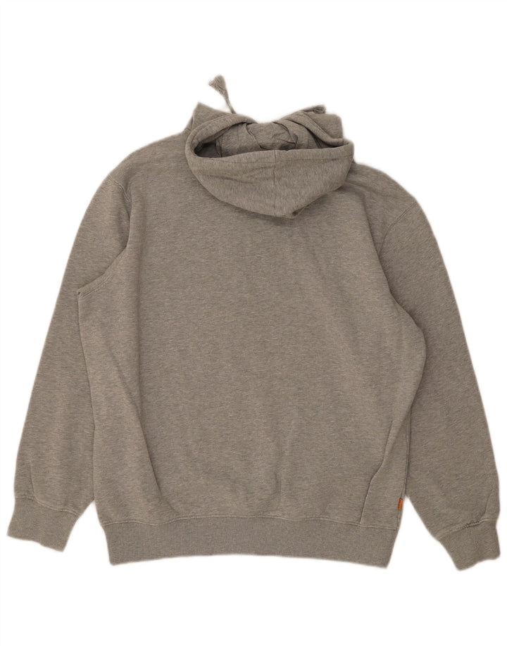 Suéter com capuz gráfico masculino Timberland grande algodão cinza