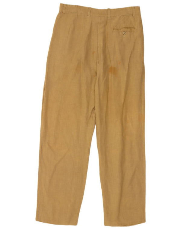 Calça Chino Masculina Vintage IT 46 Pequena W30 L29 Linho Cáqui