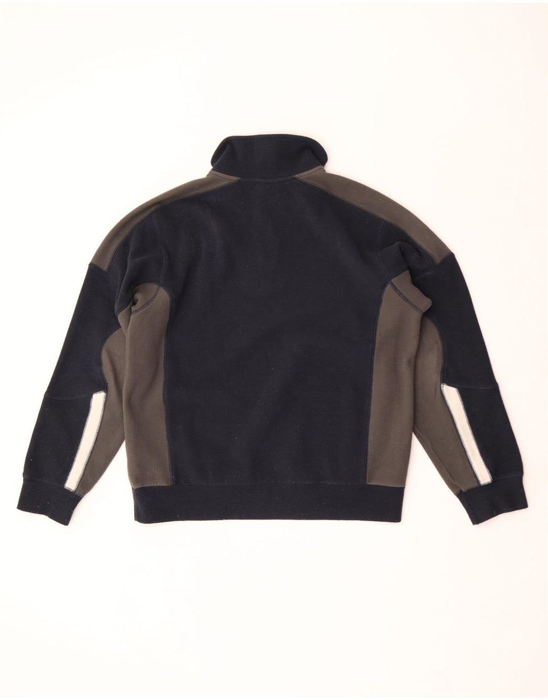 Diadora Mens Zip Neck Fleece Jumper Médio Azul Marinho Colourblock Poliéster