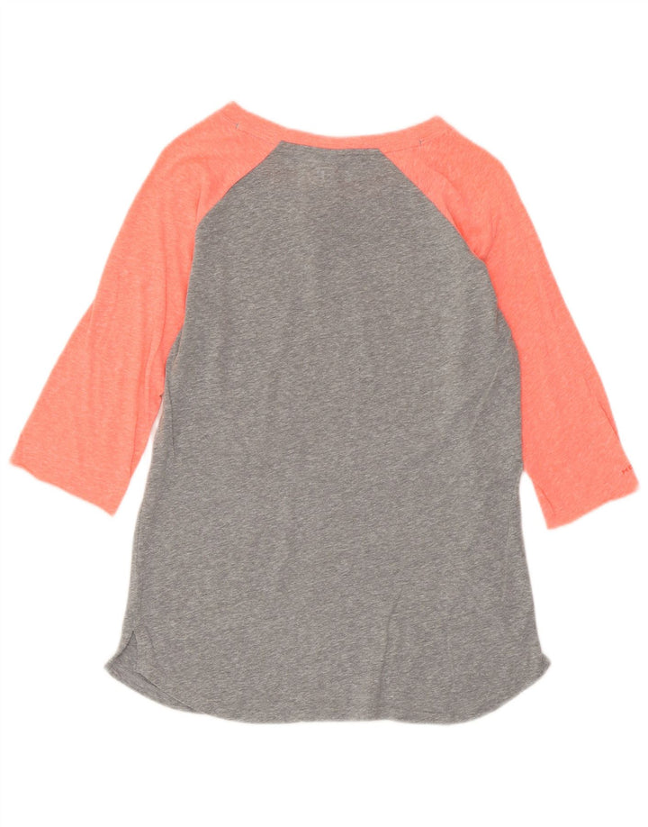 UNDER ARMOUR Feminino Heat Gear Graphic Top manga 3/4 Reino Unido 12 cinza médio