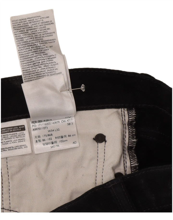 Jeans Levis 514 Straight Masculino W34 L32 Algodão Preto