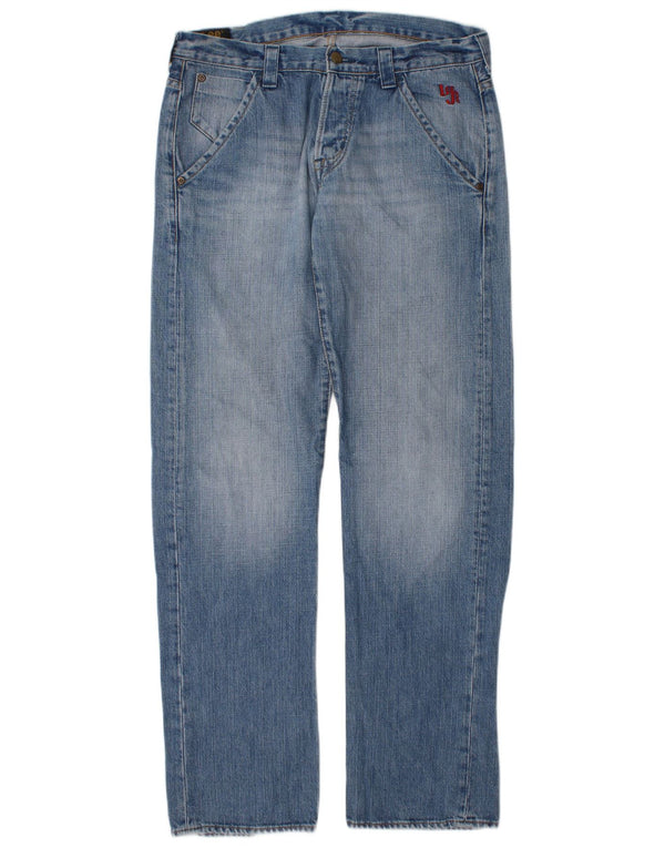 Lee Mens Ripley Slash Straight Jeans W31 L34 Blue Cotton