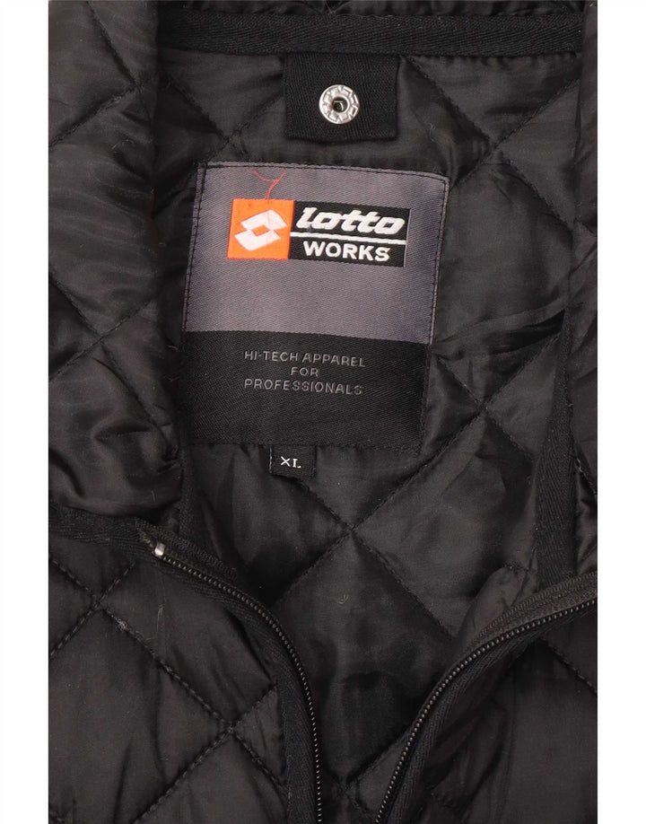 Jaqueta acolchoada masculina Lotto para trabalho de trabalho UK 42 XL poliamida preta