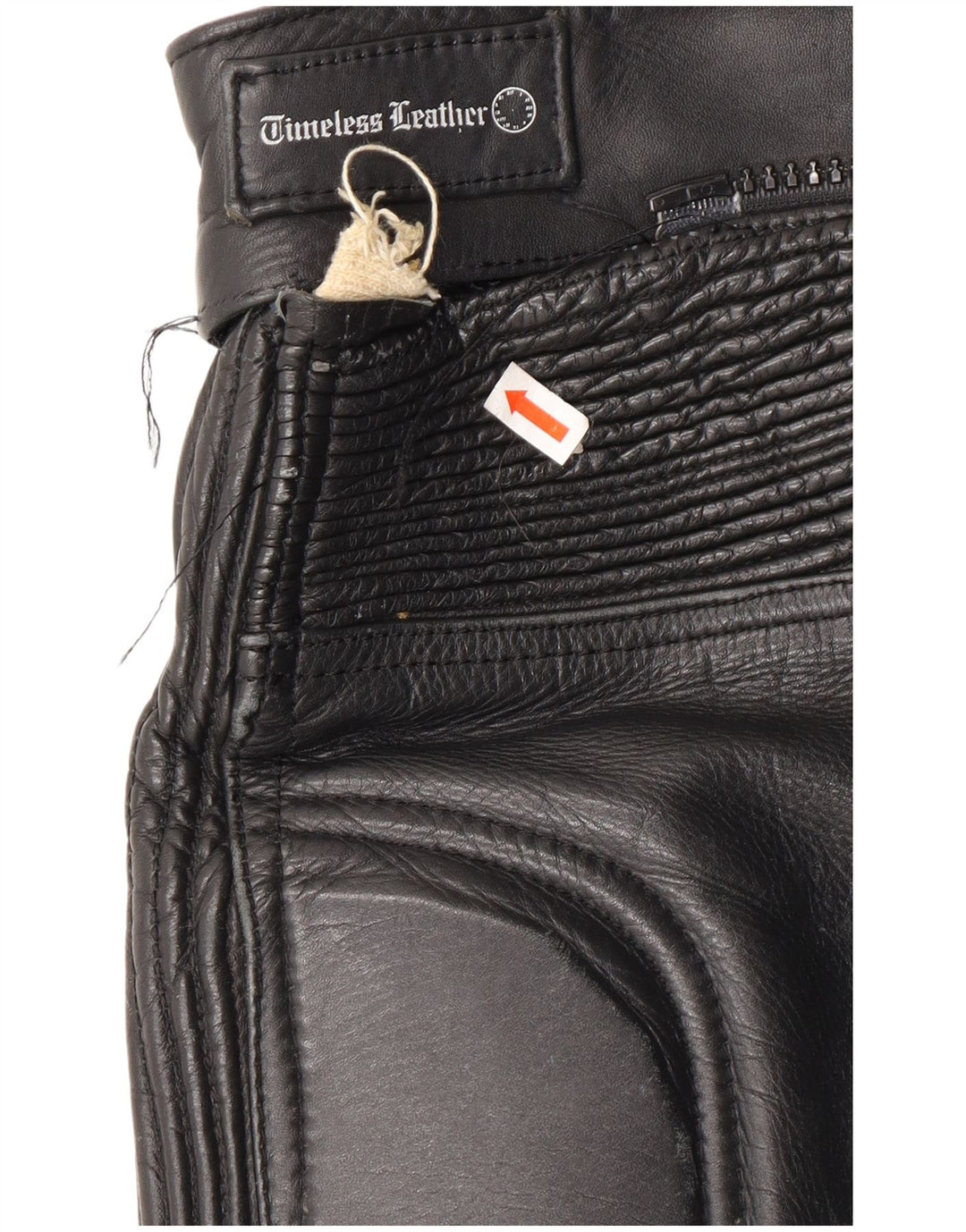 Calça masculina VINTAGE de couro para motociclista W32 L23 preta