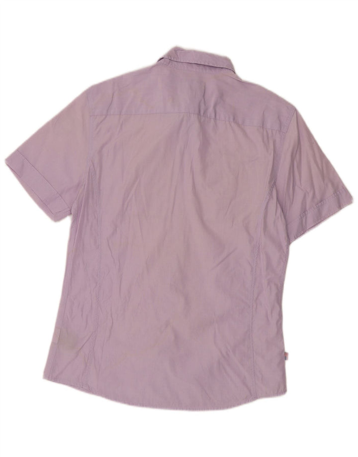 Camisa masculina Blauer militar de manga curta grande algodão lilás