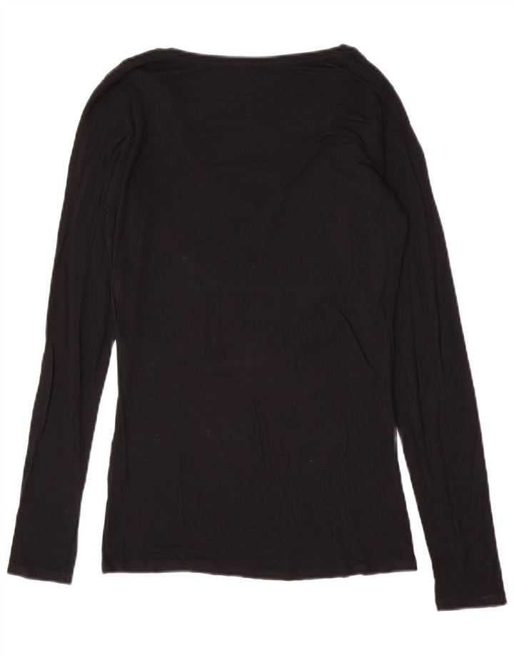 Top gráfico feminino Guess manga comprida UK 12 médio preto