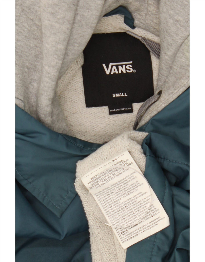 Jaqueta corta-vento masculina Vans com capuz UK 36 Small Blue Colourblock Nylon