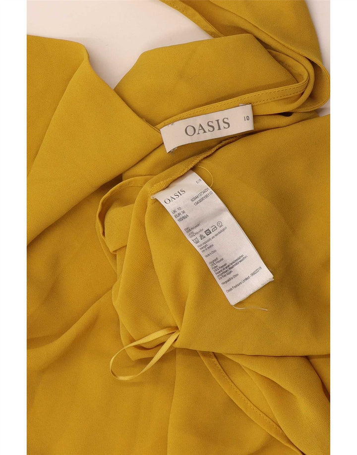 Oasis Womens Cami Top UK 10 Pequeno Poliéster Amarelo