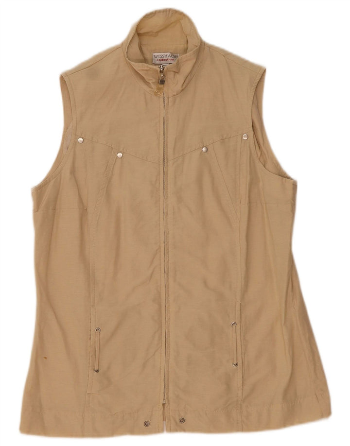 Wissmach Womens Oversized Gilet UK 10 Pequeno Algodão Bege