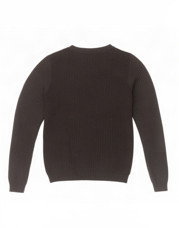 Suéter feminino Zara com gola canoa UK 14 cinza médio floral