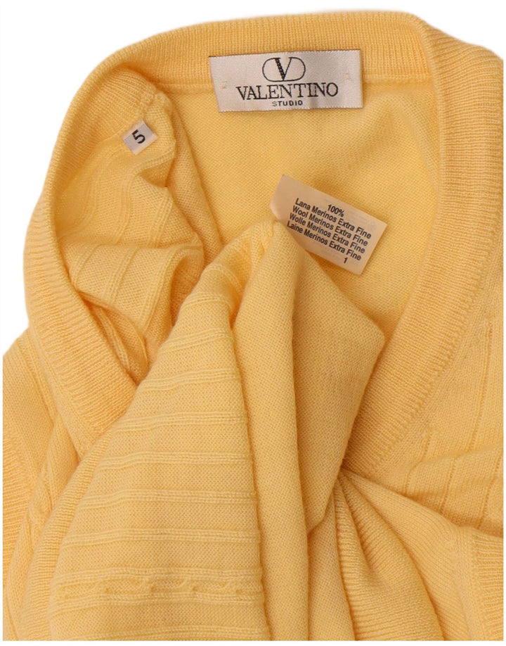 Valentino Mens Colete Regata Grande Lã Merino Amarela