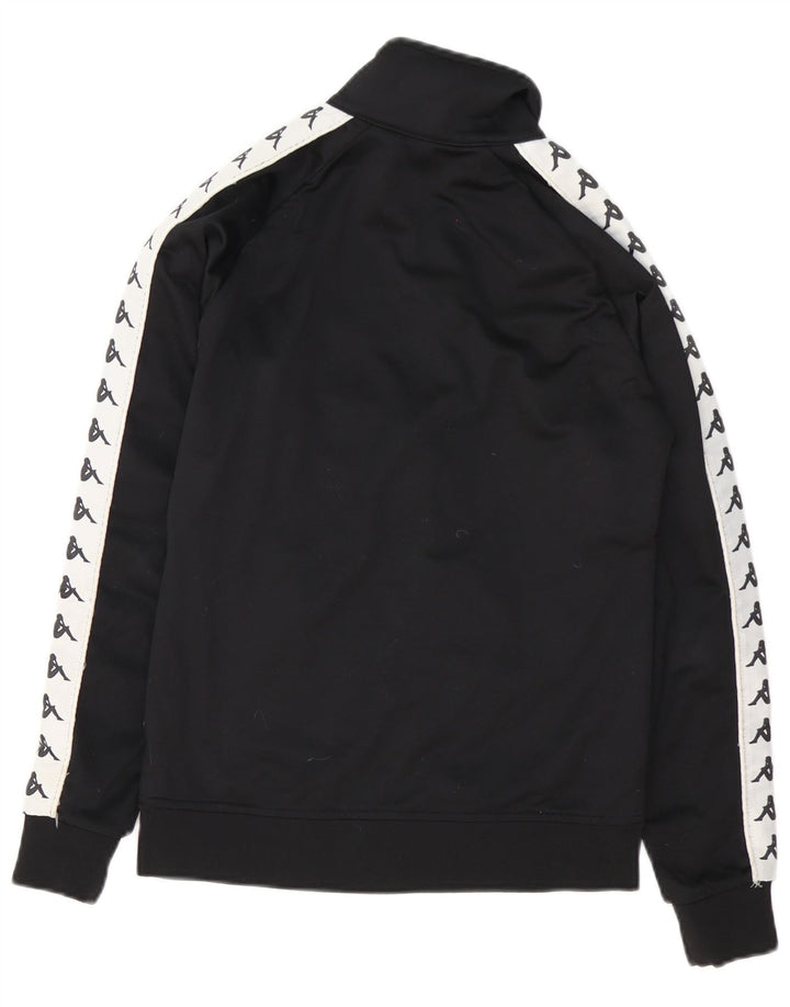 Jaqueta feminina Kappa com agasalho gráfico UK 12 médio preto colorblock