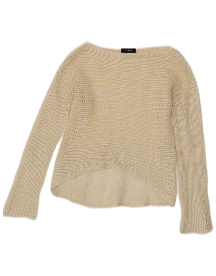 Suéter feminino com gola canoa MAX & CO. UK 10 pequeno off white