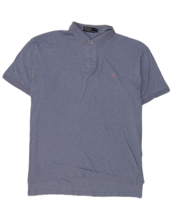 Polo Ralph Lauren Camisa masculina XL algodão manchado azul