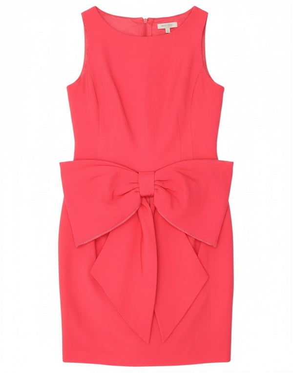 Vestido feminino Coast sem mangas com bainha UK 12 viscose rosa médio