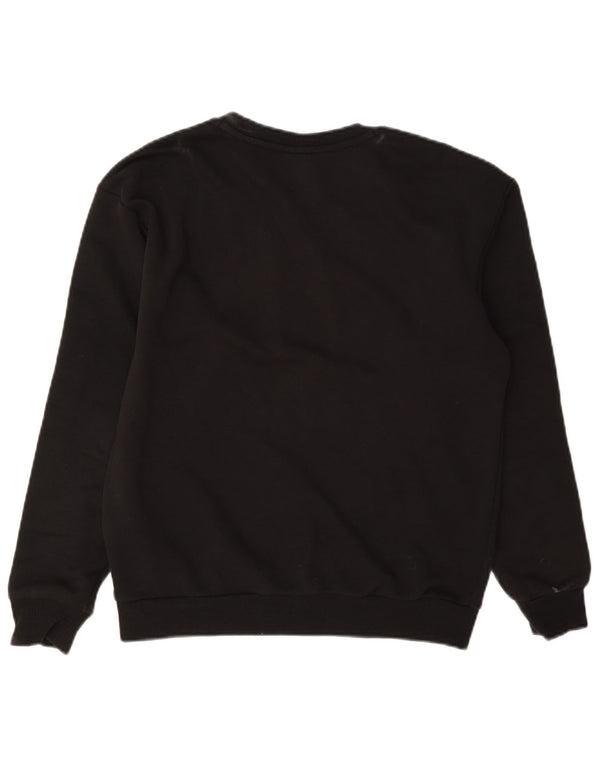 Puma feminino gráfico oversized moletom jumper UK 6 XS algodão preto