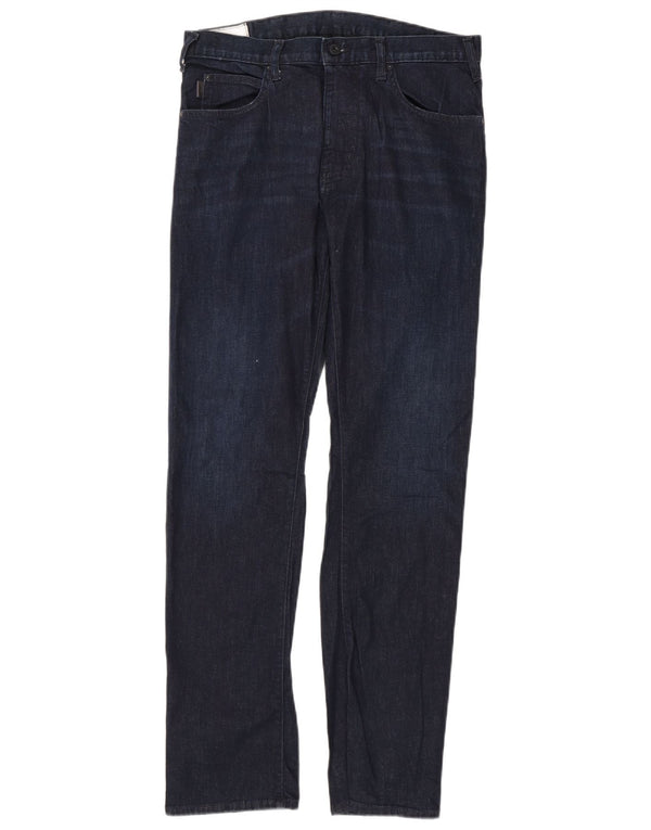 Emporio Armani Mens Slim Jeans W31 L32 Azul Marinho Algodão