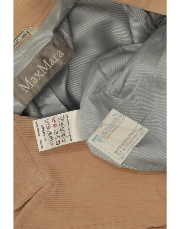 Max Mara Jaqueta blazer feminina de veludo cotelê com 1 botão Reino Unido 12 algodão bege médio