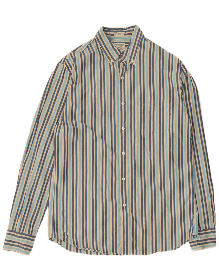 J. Crew Camisa masculina slim média de algodão listrado multicolorido