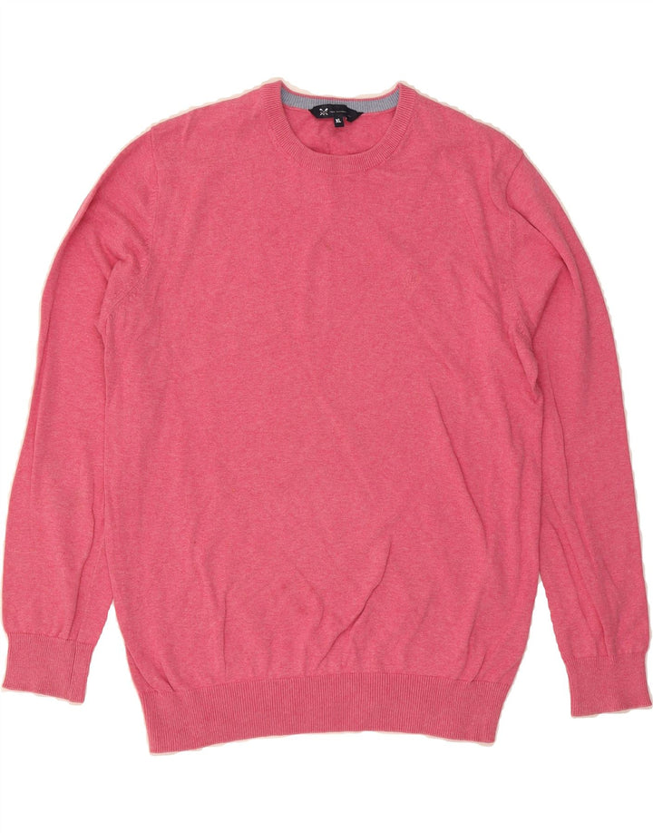 CREW CLOTHING Mens Crew Neck Jumper Sweater XL Pink Cotton Vintage Crew Clothing and Second-Hand Crew Clothing from Messina Hembry 