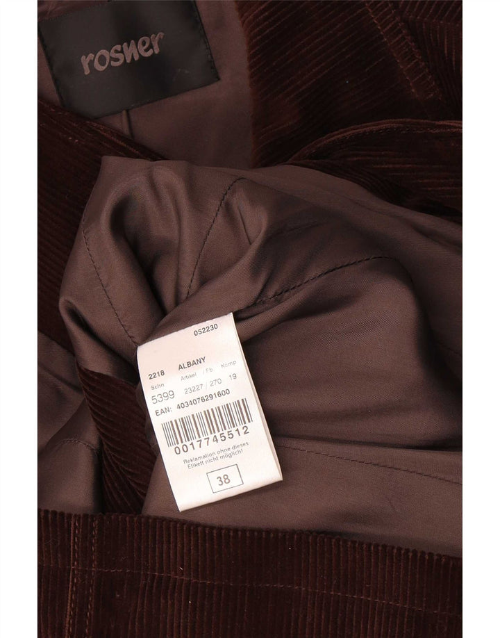 Jaqueta blazer feminina de veludo com 3 botões Rosner EU 38 marrom médio Tencel