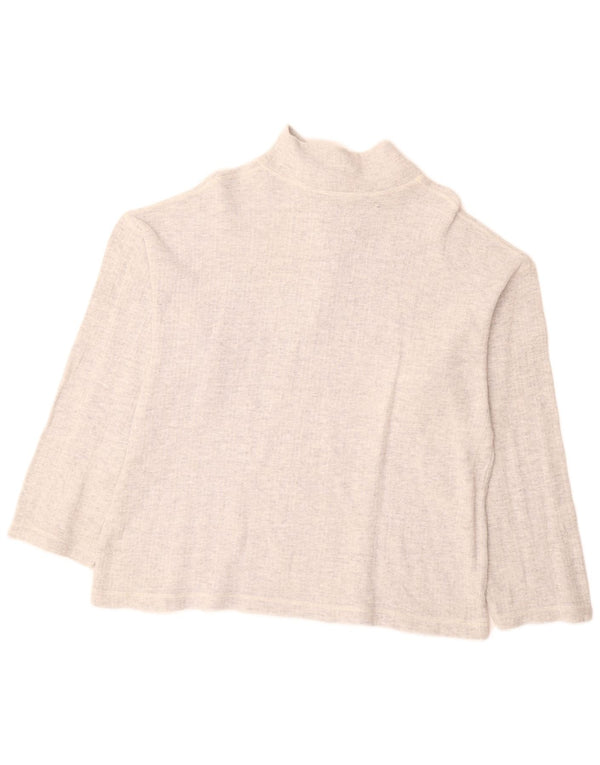 Suéter feminino VINTAGE com zíper e gola UK 18 XL cinza